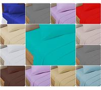 NIGHTZONE Luxury T200 100% Cotton FLAT BED SHEETS- Sophisticated Bedding- 10 SINGLE, DOUBLE, KING & SUPER KING- UK Sizes (DOUBLE, T200- CREAM)