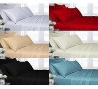 NIGHTZONE NEW Luxurious 100% COTTON T250 Flat Bed Sheets- Sophisticated Bedding FLAT SHEETS with 250 THREAD COUNTS- Satin Stripe on SHEETS- ALL UK SIZES (SUPER KING, T250- CREAM)