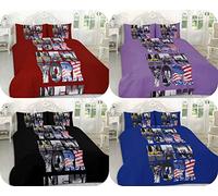 NIGHTZONE NEW Luxury 3pc DUVET QUILT Cover Set ~ NEW YORK NEW YORK ~ Printed POLYCOTTON ~ Black, Blue, Purple, Red ~ UK SIZES (DOUBLE, NEW YORK- Blue)