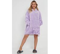NIGHTZONE Oversize Teddy Sherpa Cuddly Cosy Sweatshirt Hoodie Thermal Giant Blanket with Front Pocket Adults Teens Mens Womens (Lilac)