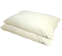 NIGHTZONE Pair of Plain Dyed PolyCotton Pillowcases Pillow Cases - Cream