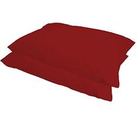 NIGHTZONE Pair of Plain Dyed PolyCotton Pillowcases Pillow Cases - Red