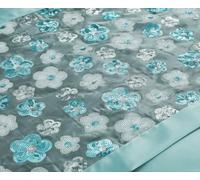 NIGHTZONE Romi Luxury Floral Embroidered Duvet Cover Set - Elegant Sequin Flower Design 100% Polyester Bedding with Matching Cushions and Bed Runner Sold Separately (Teal, Runner)