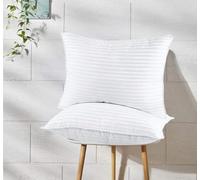 NIGHTZONE Satin Stripe Pillow Bounce Back Hotel Quality Firm (Stripe Pillows Pack of 2)