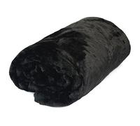 Nightzone Soft Luxury Faux Fake Fur Mink Throw Sofa Bed Blanket - Black - XL (200x240cm)