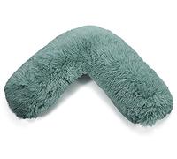 NIGHTZONE Teddy Bear V Shaped complete pillow or Case for support Maternity, Neck, Back, Soft Warm Plush Cosy Fleece Cover (Teddy Cuddles Teal, Complete Pillow)