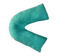 NIGHTZONE Teddy bear V Shaped complete pillow or Case for support Maternity, Neck, Back, Soft Warm Plush Cosy Fleece Cover (Teddy V Pillow Teal, Case Only)