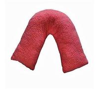 NIGHTZONE Teddy Bear V Shaped complete pillow or Case for support Maternity, Neck, Back, Soft Warm Plush Cosy Fleece Cover (Teddy V Pillow Red, Complete Pillow)