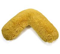 NIGHTZONE Teddy Bear V Shaped complete pillow or Case for support Maternity, Neck, Back, Soft Warm Plush Cosy Fleece Cover (Teddy Cuddles Ochre, Case Only)