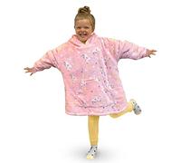 NIGHTZONE Teddy Fleece Hoodie Blanket Wearable Soft Warm Fluffy Oversized Unisex Thermal Throw Blanket Hoodie Childrens One Size (Unicorn)