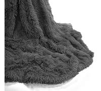 NIGHTZONE Teddy Soft & Snug Fur Throw Blanket With Reversible Plain Sherpa Teddy Fleece Luxury Fluffy Fur Throw Blanket (Charcoal, 150 x 200 cm)