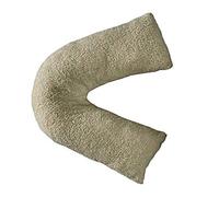 NIGHTZONE Teddy V Shaped complete pillow or Case for support Maternity, Neck, Back, Soft Warm Plush Cosy Fleece Cover (Teddy V Pillow Mink, Complete Pillow)