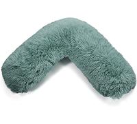NIGHTZONE Teddy V Shaped Complete V Pillow or V Case Only For Neck Maternity Back Support Soft Warm Plush Cosy Fleece V Shape Cover (Teddy Cuddles Teal, Teddy Cover With V Pillow)