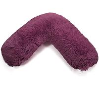 NIGHTZONE Teddy V Shaped Complete V Pillow or V Case Only For Neck Maternity Back Support Soft Warm Plush Cosy Fleece V Shape Cover (Teddy Cuddles Plum, Teddy Cover With V Pillow)