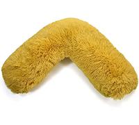NIGHTZONE Teddy V Shaped Complete V Pillow or V Case Only For Neck Maternity Back Support Soft Warm Plush Cosy Fleece V Shape Cover (Teddy Cuddles Ochre, Teddy Cover With V Pillow)