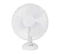 NIGMA® 12 inch Desk Fan | Home & Office Electric 12" 3 Speed Electric Oscillating Worktop Desk Table Air Cooling Fan (White Plastic)