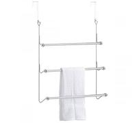 NIGMA® 3 Tier Over the Door Towel Rail | Bathroom Hanging Towel Rack with 2 Hooks | Towel Ladder for Towels or Clothing