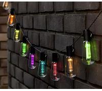 Nigma® Multi-Colour Edison Bulb Solar String Lights - Hanging Decor Ornaments | Patio, Garden, Decking, Gazebo, Pergola Party | Energy-Saving, Waterproof Outdoor Lighting | Multi-Colour 10 LEDs
