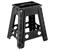 NIGMA® Multipurpose Portable Step Folding Plastic Stool | Fold Up Footstool for Kitchen, Bathroom, Toilet, Caravan| Collapsible, Non Slip | for Children, Kids, Adult (Black, 45cm)