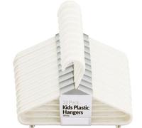 NIGMA NEW 40PCS KIDS PLASTIC HANGERS WHITE CLOTHES STORAGE SHIRTS TROUSERS HOME