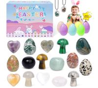 NIGOWAYS Prefilled Easter Eggs with Crystals,16pcs Colorful Easter Eggs Filled,Easter Basket Stuffers,Easter Egg Hunt Party Favor,Easte Gift for Boy Girl