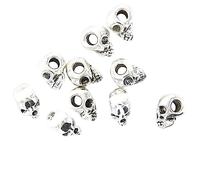 Nigoz Retro Skull Beads Personality DIY Beads Accessories for Bracelets and Jewelry Making Antique Silver 10 Pieces Adorable Quality and Practical Good Quality