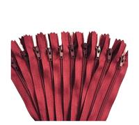 NihaoWXM 10pcs 3 Inch-24 inch (7.5cm-60cm) Nylon Coil Zippers for Tailor Sewing Crafts Nylon Zippers Sewing Zipper(Wine red,50CM_10PCS)