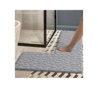 NihaoWXM L-Shaped Bath Mat Solid Color L-shaped Shower Room Absorbent Mat Furry Non-slip Foot Corner Toilet Entrance for Showers(Light Gray,150x80x45cm)