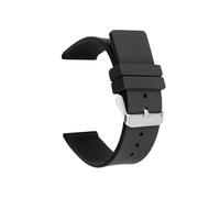 NihaoWXM Rubber Watch Straps 12mm 14mm 16mm 18mm 20mm 22mm 24mm Silicone Strap for Soft Rubber Band Candy Color Men Women Replace Bracelet Accessories(Black,SILVER BUCKLE_18MM)