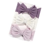 NihaoWXM Sports Headband 3Pcs/Set Girl Headband Set Girls Bow Knotted Hair Bands Soft Knitted Kids Headwear Turban Hair Accessories For Running, Cycling(3594-4)
