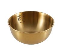 NihaoWXM Stainless Steel Bowl Stainless Steel Fruit Salad Bowl with Scale Soup Rice Bowl Food Storage(Gold,19CM)