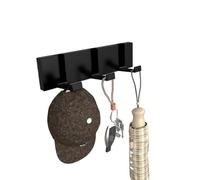 NihaoWXM Wall Mounted Piano Coat Rack Clothes Hooks No Punching Hide Foldable Wall Towel Hanger Coat Key Holder Behind The Door Bathroom Kitchen Accessories(Black-3 Hooks)