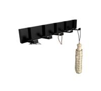 NihaoWXM Wall Mounted Piano Coat Rack Clothes Hooks No Punching Hide Foldable Wall Towel Hanger Coat Key Holder Behind The Door Bathroom Kitchen Accessories(Black-5 Hooks)