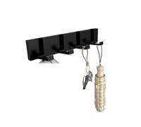 NihaoWXM Wall Mounted Piano Coat Rack Clothes Hooks No Punching Hide Foldable Wall Towel Hanger Coat Key Holder Behind The Door Bathroom Kitchen Accessories(Black-4 Hooks)