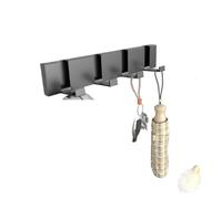 NihaoWXM Wall Mounted Piano Coat Rack Clothes Hooks No Punching Hide Foldable Wall Towel Hanger Coat Key Holder Behind The Door Bathroom Kitchen Accessories(Gray-4 Hooks)