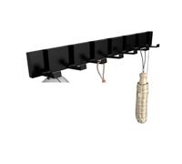 NihaoWXM Wall Mounted Piano Coat Rack Clothes Hooks No Punching Hide Foldable Wall Towel Hanger Coat Key Holder Behind The Door Bathroom Kitchen Accessories(Black-7 Hooks)