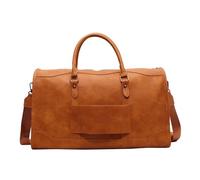 NihaoWXM Women's Leather Tote Bag Large Capacity Travel Bag Pu Leather Golf Boston Shoulder Handbag Leisure Sports Fitness Suitcase Weekender Duffle(Brown)