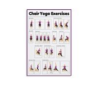 NIHAPUDW Chair Yoga Exercises Canvas Painting Poster for Seniors & Room Aesthetic 16x24inch