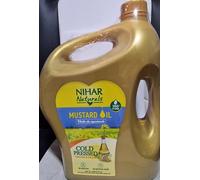 Nihar Kachi Ghani Mustard Oil 5Ltr | Cold Pressed Pure Mustard Natural Massage Oil | For External Use Only | Skin & Hair Nourishment | Traditional Ayurvedic Care (Pack of 1)