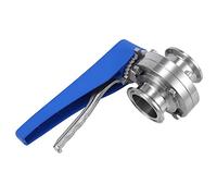 Nihcora 1-1/2 inch 38mm SS304 Stainless Steel Sanitary 1.5 inch Tri Clamp Butterfly Valve Squeeze Trigger for Homebrew Dairy Product
