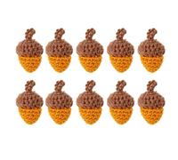Nihcora 10Pcs Handmade Yarn Crochet Pine Cones Acorns for DIY Keychain Bag Pendant Clothing Parts