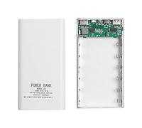 Nihcora 18650 Battery Power Bank Box 5V 2.1A LCD Display 20000MAh Power Board for 6X18650 Battery DIY Powerbank Case(White)