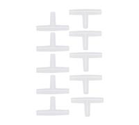 Nihcora Plastic Tee Shape Aquarium 3-Way Air Valve Connectors 10 Pcs White