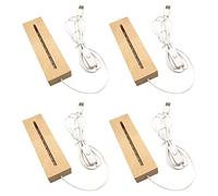 Nihcora Wooden Rectangle Light Base,Wood LED Display Base Pedestal Light Lamp Stand for Acrylic,Crystal,Night Light,Resin Art