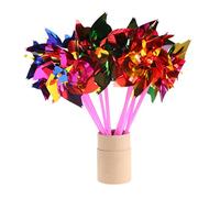 NIHENHAO 10Pcs Plastic Windmill Pinwheel Wind Spinner Kids Toy Garden Lawn Party Decor