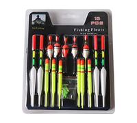 NIHENHAO 15 Pcs Sea Fishing Floats Set Vertical Buoy Bobber Assorted Size Fish Accessory