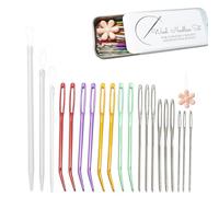 NIHENHAO 20Pcs Sewing Knitting Needle Set Including 8 Tapestry Needle, 9 Big Eye Yarn Needle 3 Wool Needle & Needle Threader Aluminum