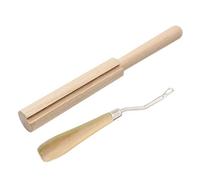 NIHENHAO 2pcs/set Wooden for Hook Yarn Cutter Tool for Tapestry Carpet Rug Making D Wood + Stainless Steel