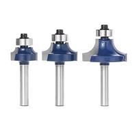 NIHENHAO 3 Pcs adius 1/4" Shank ound Over eading Edging outer it Set For Woodworking Steel