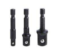 NIHENHAO 3 Pcs Socket Adapter Set Hex Shank to 1/4 3/8 1/2 Inch Driver Drill Bits Chrome Vanadium Steel, Cr-V